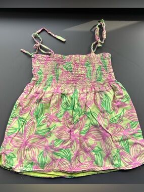 Vintage Lilly Pulitzer Girls Smocked Tank- 14